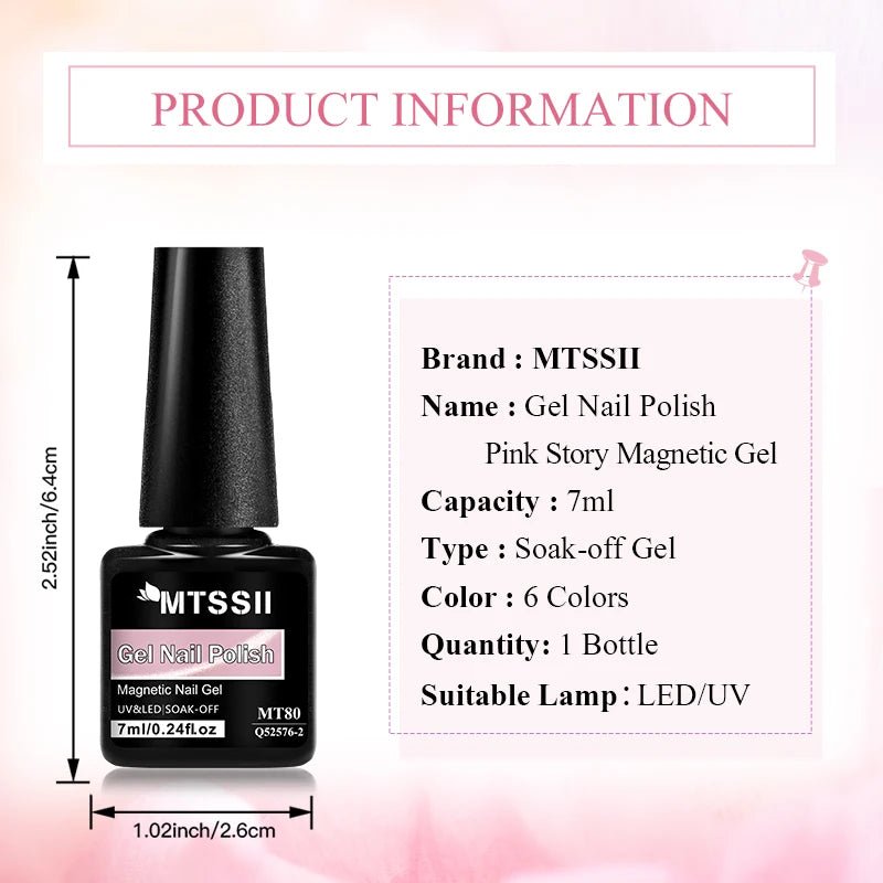 Pink Story Cat Magnetic Gel Nail Polish Nude Pink Gold Light Semi Permanent UV Gel Varnish Soak Off Nail Supplies Manicure DIY - Cozy & Co. Market