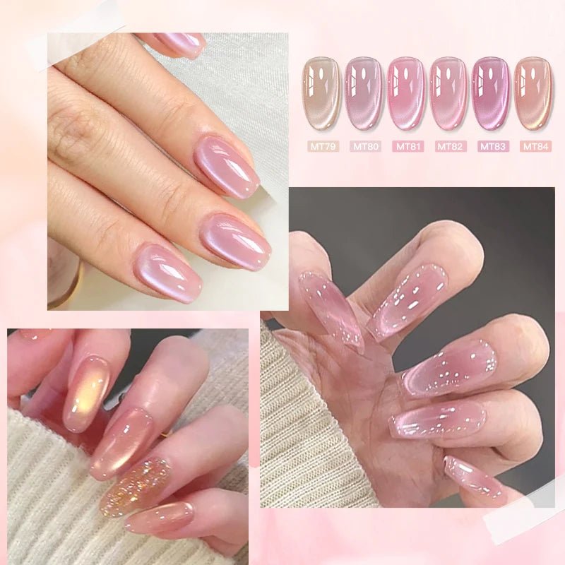 Pink Story Cat Magnetic Gel Nail Polish Nude Pink Gold Light Semi Permanent UV Gel Varnish Soak Off Nail Supplies Manicure DIY - Cozy & Co. Market