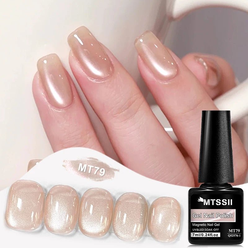 Pink Story Cat Magnetic Gel Nail Polish Nude Pink Gold Light Semi Permanent UV Gel Varnish Soak Off Nail Supplies Manicure DIY - Cozy & Co. Market