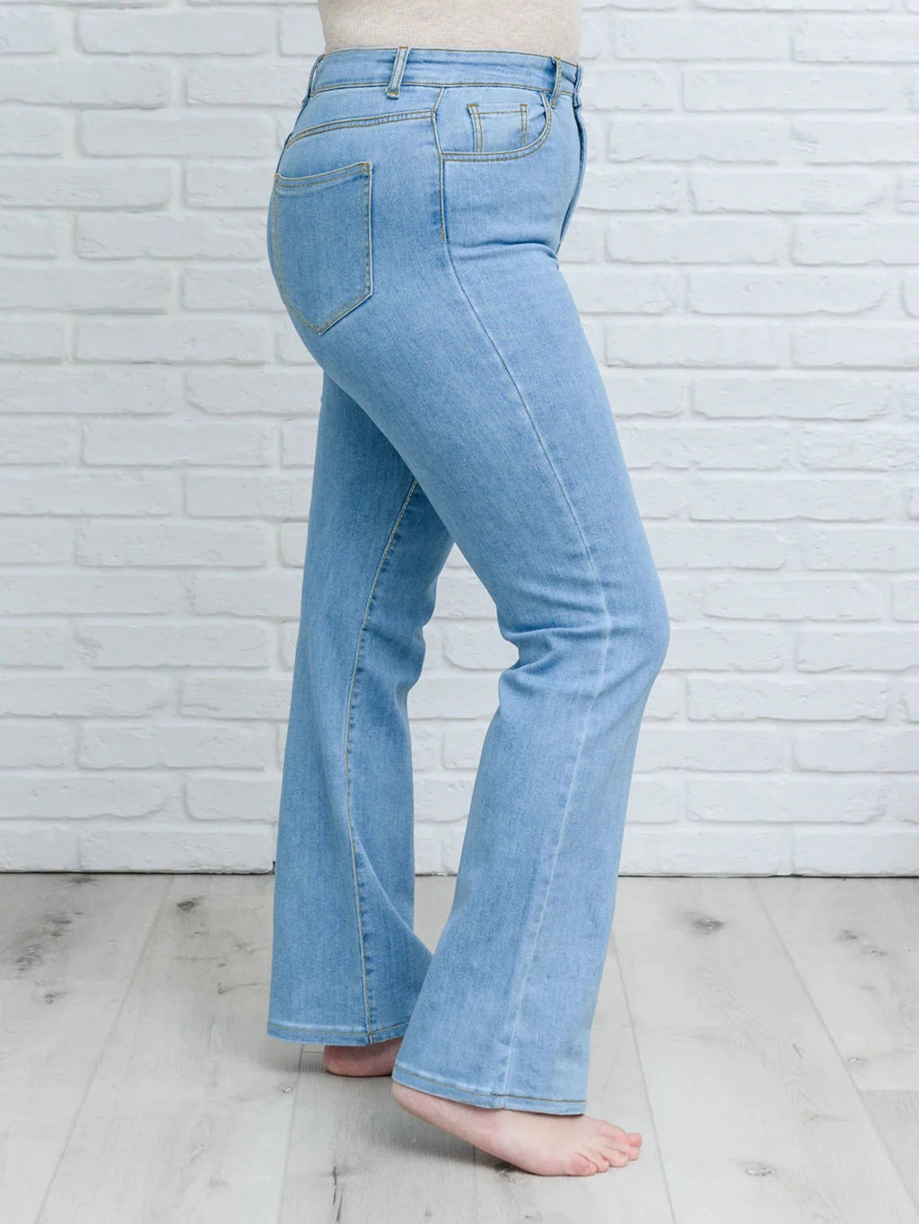 Plus Size High Waisted Wide Leg Jeans Size 5XL-8XL Stretchy Denim, Tummy Control, Flared Pants Curvy Fit Casual & Office Wear - Cozy & Co. Market