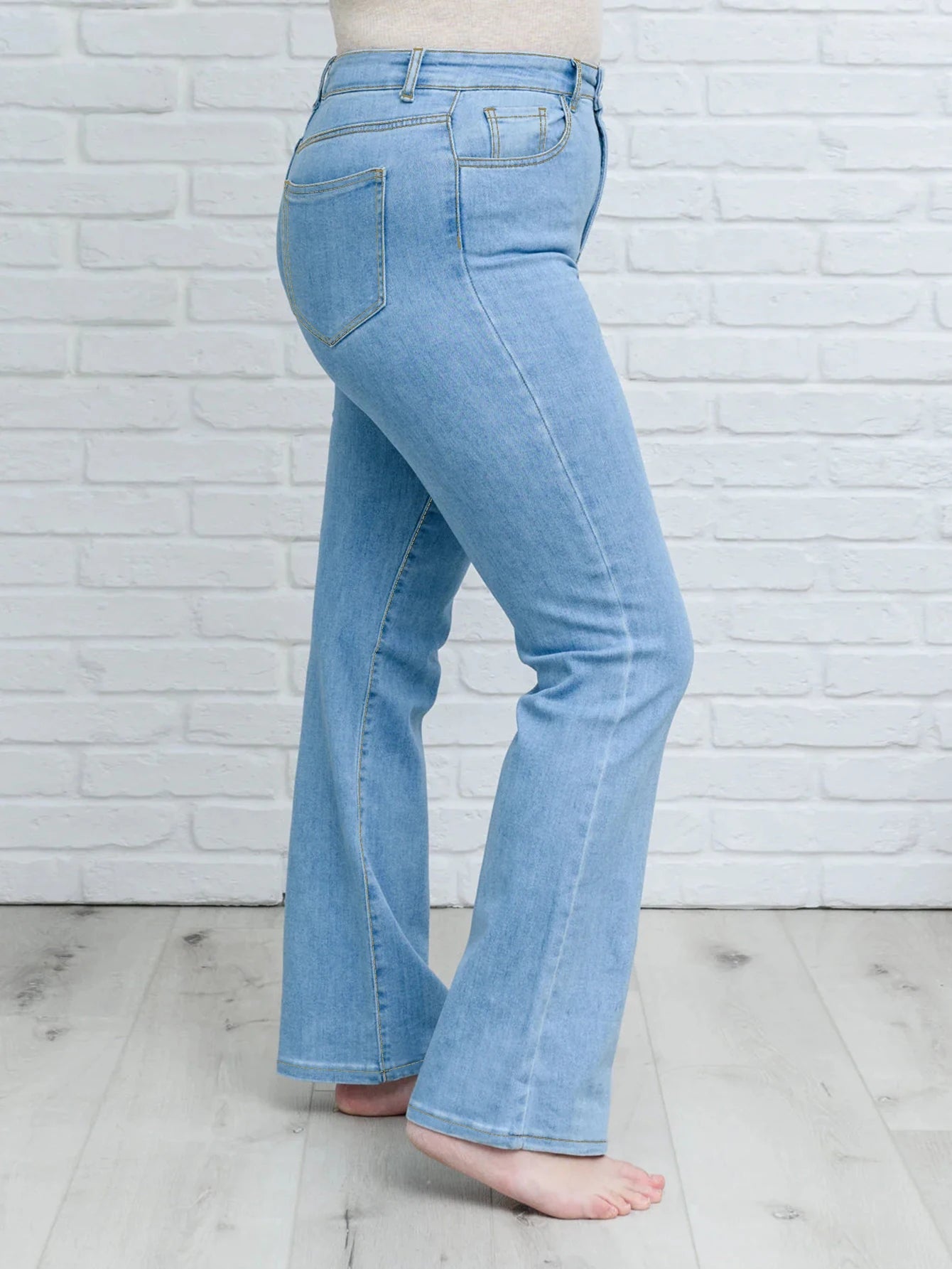 Plus Size High Waisted Wide Leg Jeans Size 5XL-8XL Stretchy Denim, Tummy Control, Flared Pants Curvy Fit Casual & Office Wear - Cozy & Co. Market