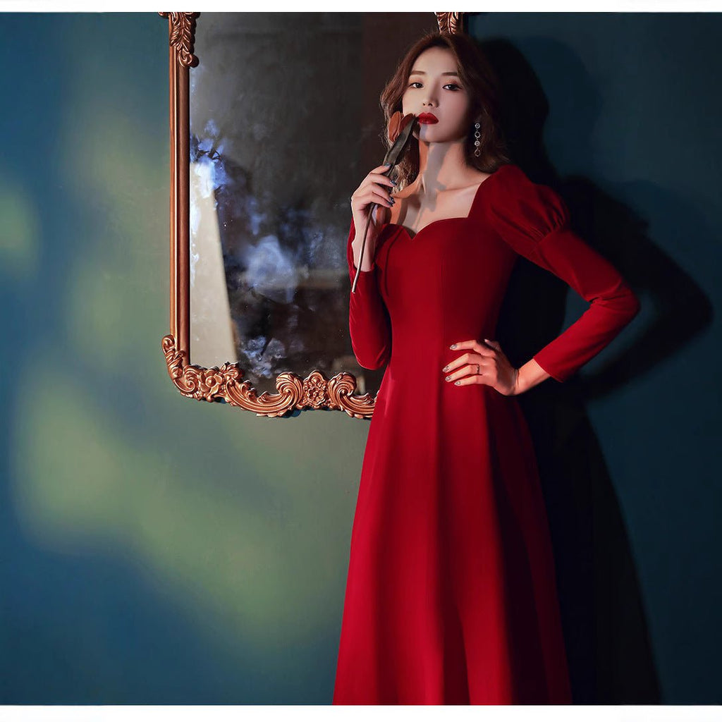 plus size Toast Dress Bridal Evening Dress 2025 New Autumn and Winter Wedding Dress Engagement Door Long dress - Cozy & Co. Market