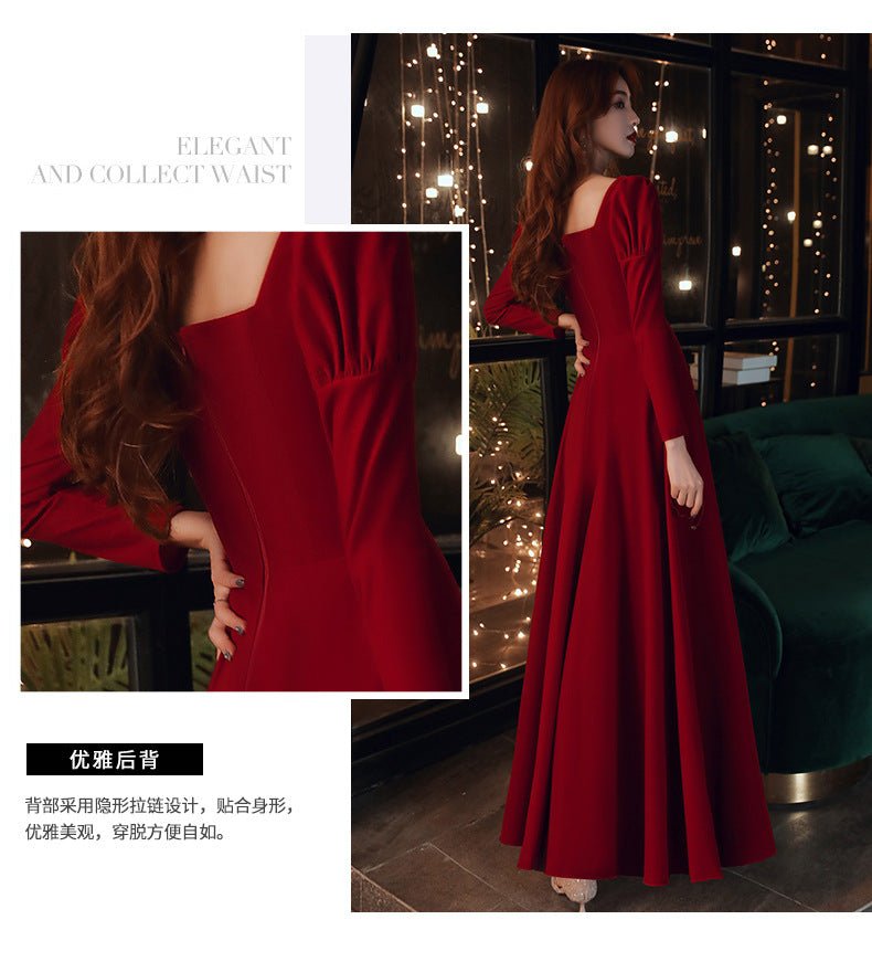 plus size Toast Dress Bridal Evening Dress 2025 New Autumn and Winter Wedding Dress Engagement Door Long dress - Cozy & Co. Market