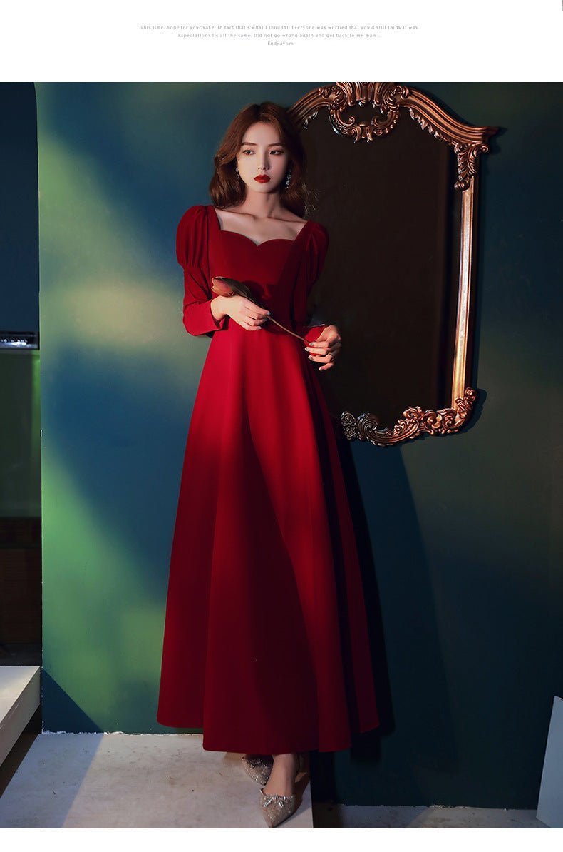 plus size Toast Dress Bridal Evening Dress 2025 New Autumn and Winter Wedding Dress Engagement Door Long dress - Cozy & Co. Market