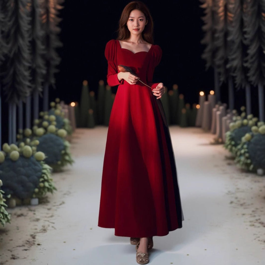 plus size Toast Dress Bridal Evening Dress 2025 New Autumn and Winter Wedding Dress Engagement Door Long dress - Cozy & Co. Market