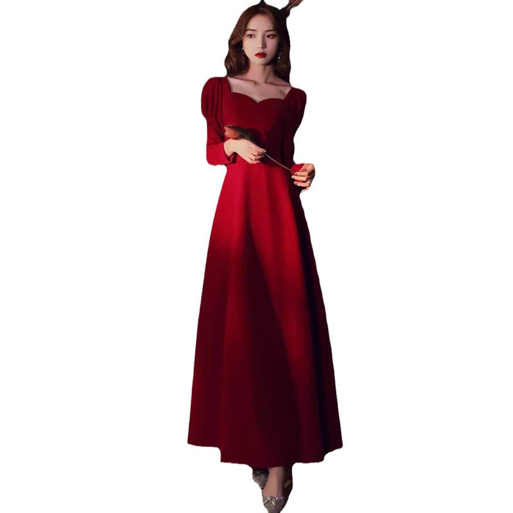 plus size Toast Dress Bridal Evening Dress 2025 New Autumn and Winter Wedding Dress Engagement Door Long dress - Cozy & Co. Market