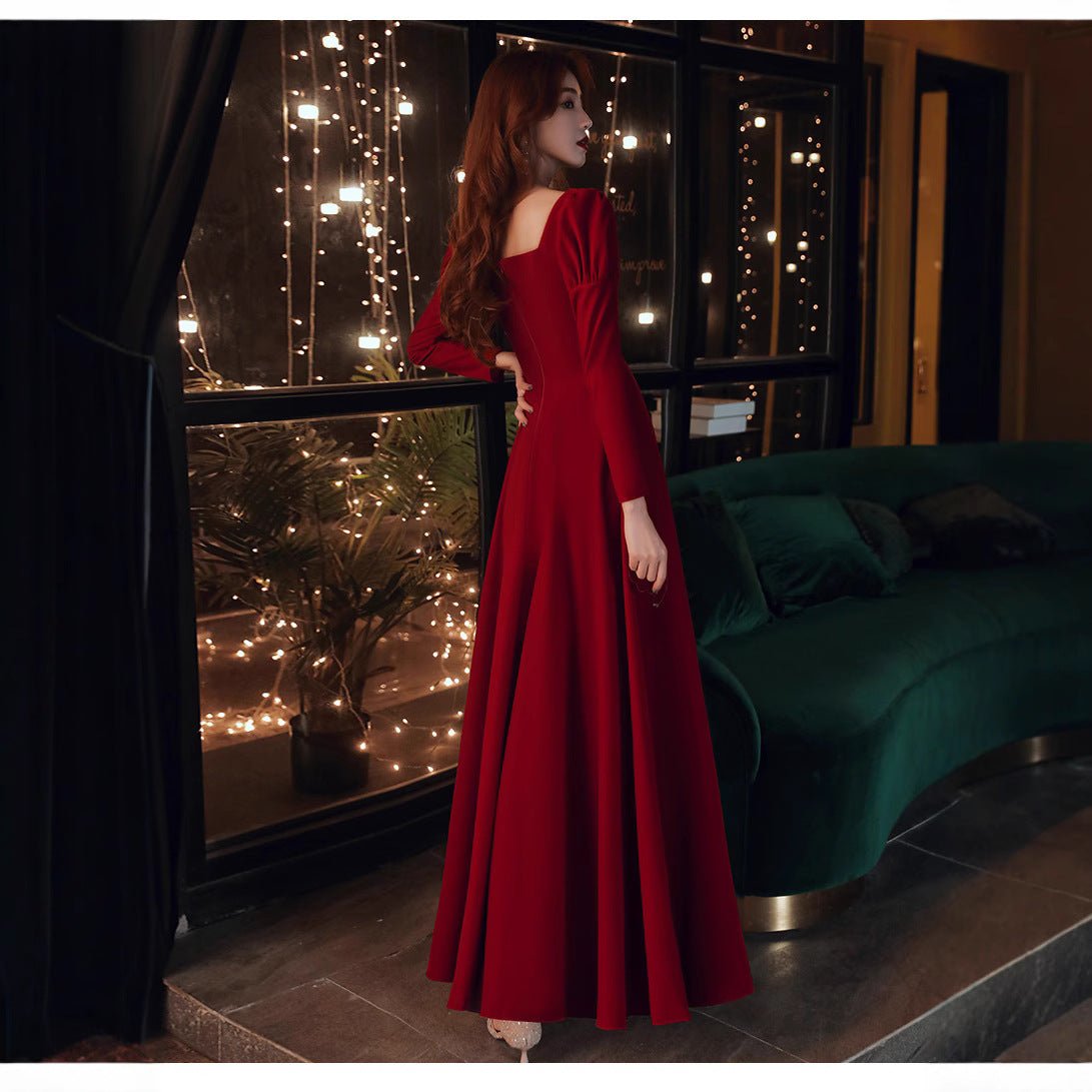 plus size Toast Dress Bridal Evening Dress 2025 New Autumn and Winter Wedding Dress Engagement Door Long dress - Cozy & Co. Market