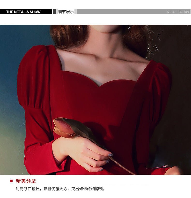plus size Toast Dress Bridal Evening Dress 2025 New Autumn and Winter Wedding Dress Engagement Door Long dress - Cozy & Co. Market