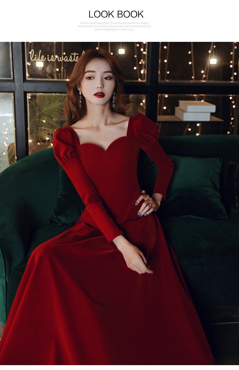 plus size Toast Dress Bridal Evening Dress 2025 New Autumn and Winter Wedding Dress Engagement Door Long dress - Cozy & Co. Market