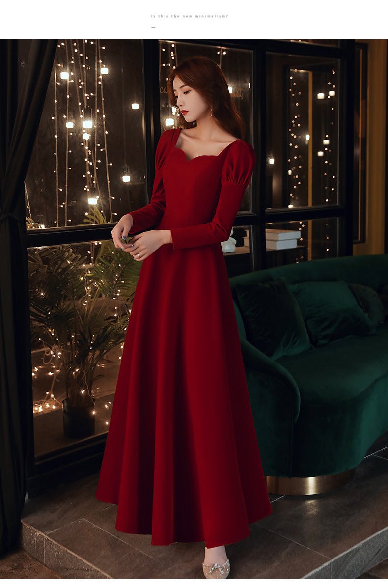 plus size Toast Dress Bridal Evening Dress 2025 New Autumn and Winter Wedding Dress Engagement Door Long dress - Cozy & Co. Market