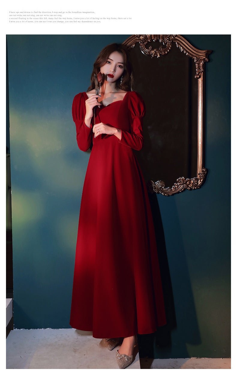 plus size Toast Dress Bridal Evening Dress 2025 New Autumn and Winter Wedding Dress Engagement Door Long dress - Cozy & Co. Market