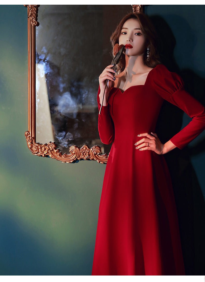 plus size Toast Dress Bridal Evening Dress 2025 New Autumn and Winter Wedding Dress Engagement Door Long dress - Cozy & Co. Market