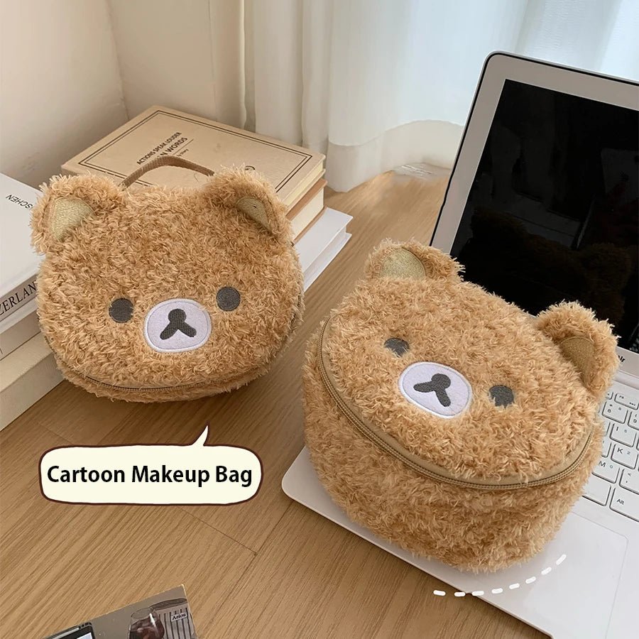 Plushes Makeup Case Anime Relaxed Bear Cosmetic Bag Women Jewelry Storage Pouch Girl Organizer Handbags Gift Hot Sales - Cozy & Co. Market
