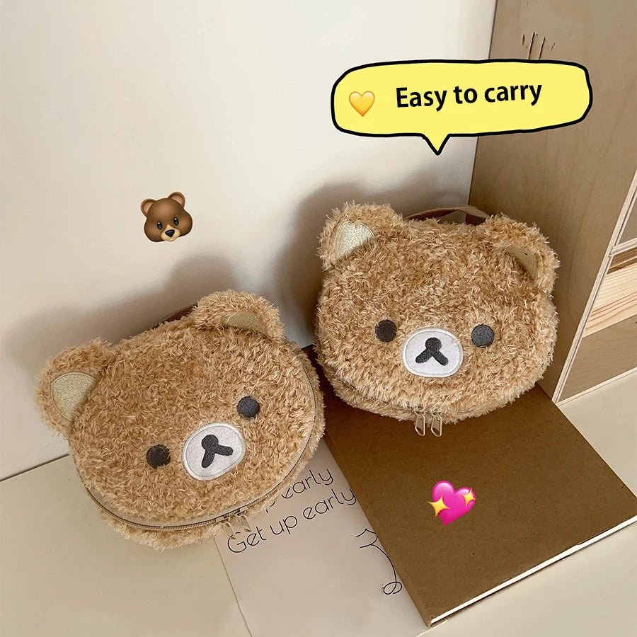 Plushes Makeup Case Anime Relaxed Bear Cosmetic Bag Women Jewelry Storage Pouch Girl Organizer Handbags Gift Hot Sales - Cozy & Co. Market