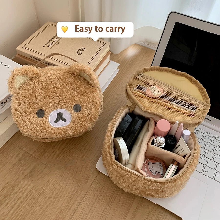 Plushes Makeup Case Anime Relaxed Bear Cosmetic Bag Women Jewelry Storage Pouch Girl Organizer Handbags Gift Hot Sales - Cozy & Co. Market