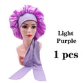 Plussign New Women Satin Bonnet With Tie Line Black Pink Night Sleep Cap Hair Care Bonnet Shower Turban Unisex Cap Bonnets - Cozy & Co. Market