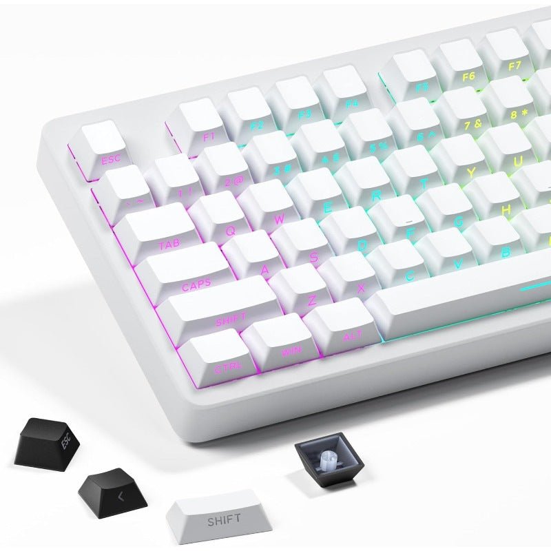Polar Daylight Side Engraved Transparent Keycap PBT Micro Sand Surface 133 Key Dip Dye Six Color Gradient Personality Adaptable Mechanical Keyboard - Cozy & Co. Market