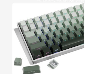 Polar Daylight Side Engraved Transparent Keycap PBT Micro Sand Surface 133 Key Dip Dye Six Color Gradient Personality Adaptable Mechanical Keyboard - Cozy & Co. Market