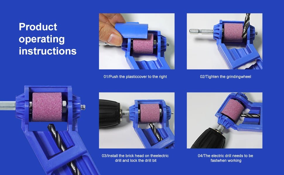 Portable Drill Bit Sharpener Tool - Electric Diamond Grinding Wheel for 2-12.5mm Drill Bits - Fast Sharpening - Cozy & Co. Market