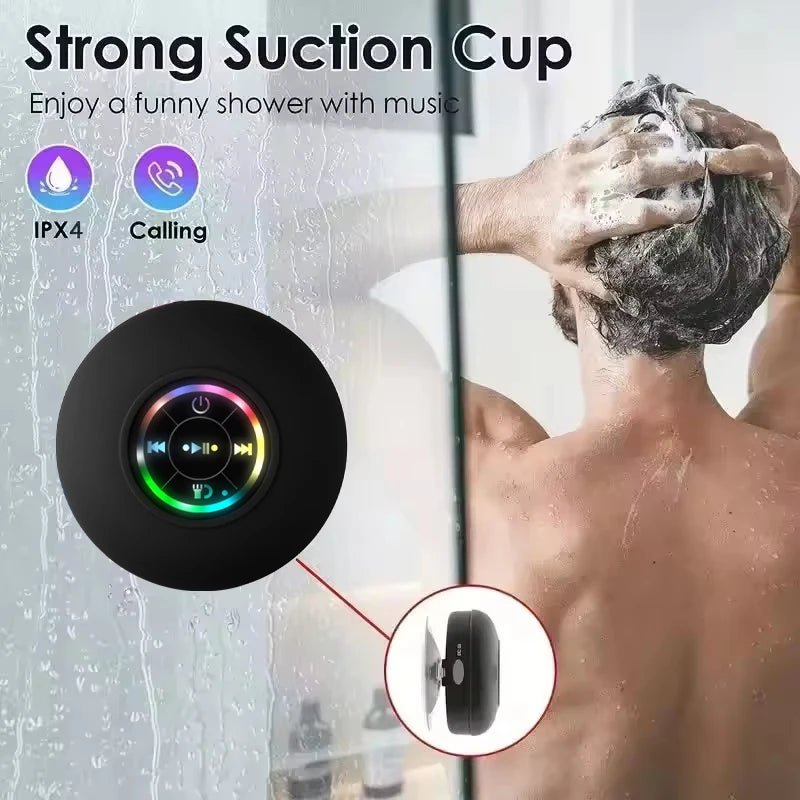Portable Wireless Bluetooth Speaker LED Light IPX4 Waterproof Loudspeaker Outdoor Bathroom Large Suction Cup Stereo Sound Box - Cozy & Co. Market