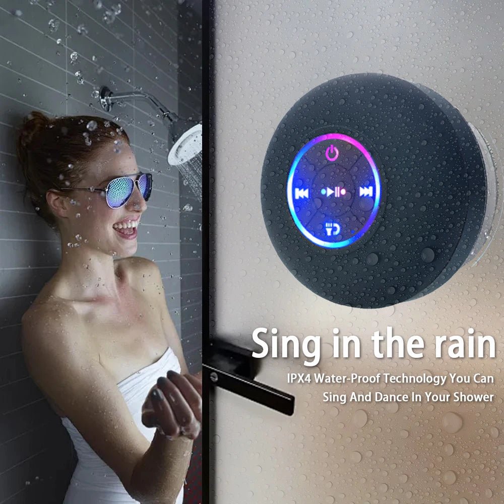 Portable Wireless Bluetooth Speaker LED Light IPX4 Waterproof Loudspeaker Outdoor Bathroom Large Suction Cup Stereo Sound Box - Cozy & Co. Market