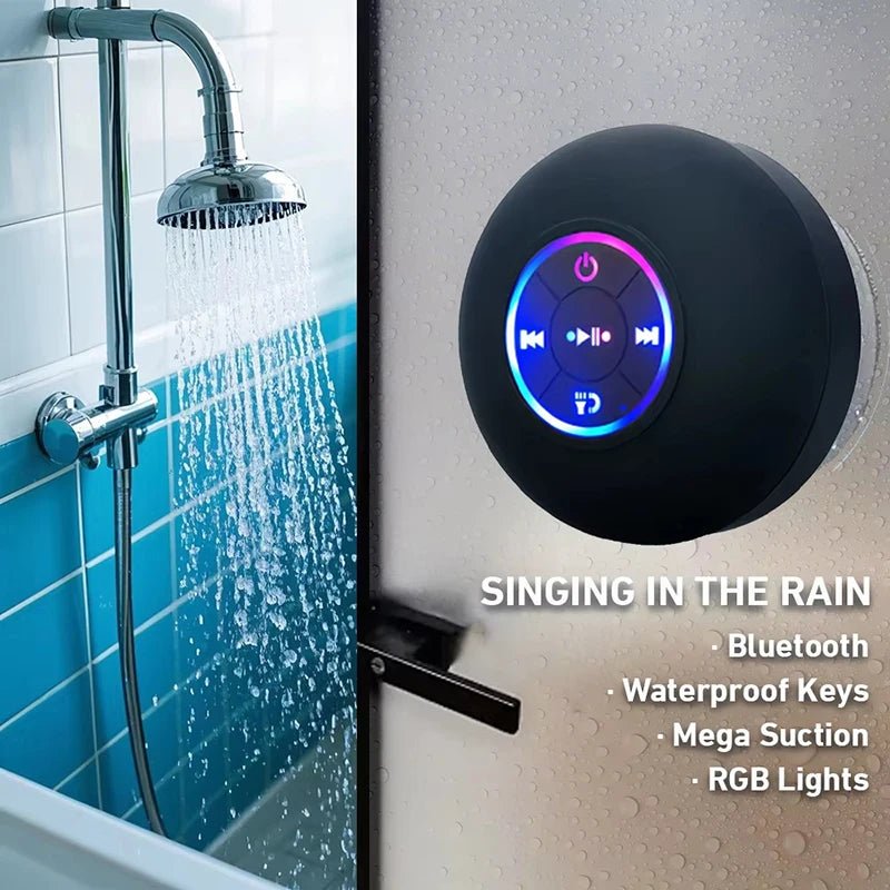 Portable Wireless Bluetooth Speaker LED Light IPX4 Waterproof Loudspeaker Outdoor Bathroom Large Suction Cup Stereo Sound Box - Cozy & Co. Market