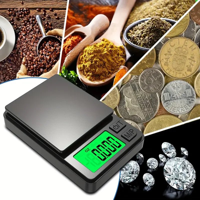 Precision Pocket Scale 1000g X 0.1g - Digital Gram, Food, Jewelry, Ounces/Grains Scale with Backlit LCD - Mini Scale for Travel - Cozy & Co. Market