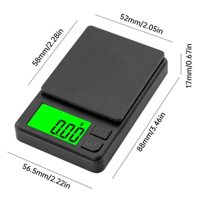 Precision Pocket Scale 1000g X 0.1g - Digital Gram, Food, Jewelry, Ounces/Grains Scale with Backlit LCD - Mini Scale for Travel - Cozy & Co. Market