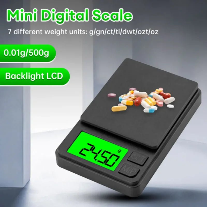 Precision Pocket Scale 1000g X 0.1g - Digital Gram, Food, Jewelry, Ounces/Grains Scale with Backlit LCD - Mini Scale for Travel - Cozy & Co. Market