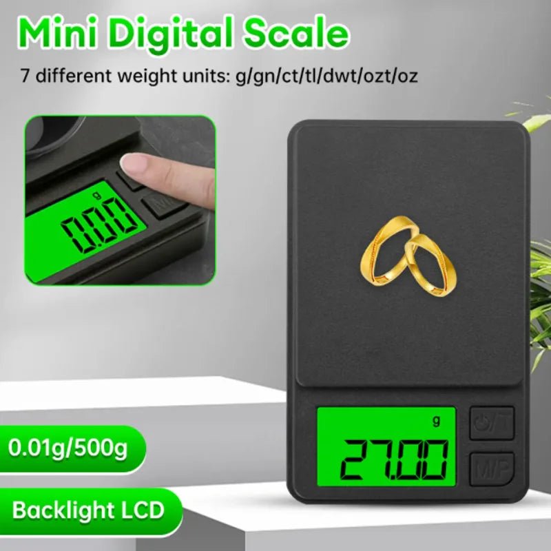 Precision Pocket Scale 1000g X 0.1g - Digital Gram, Food, Jewelry, Ounces/Grains Scale with Backlit LCD - Mini Scale for Travel - Cozy & Co. Market