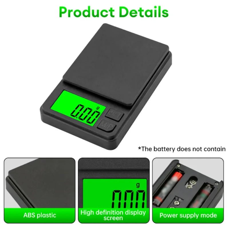 Precision Pocket Scale 1000g X 0.1g - Digital Gram, Food, Jewelry, Ounces/Grains Scale with Backlit LCD - Mini Scale for Travel - Cozy & Co. Market