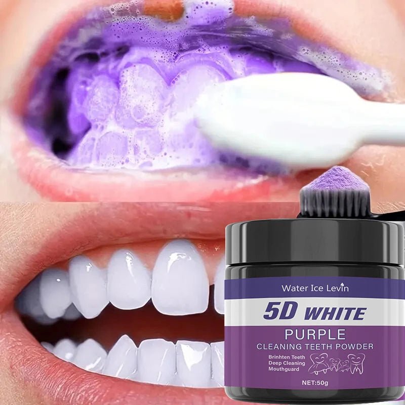 Purple Tooth Cleaning Powder - Sulfate-Free, Deep Cleaning and Polishing, Whitens Teeth in 5 Days, Portable for Daily Use and Travel - Cozy & Co. Market