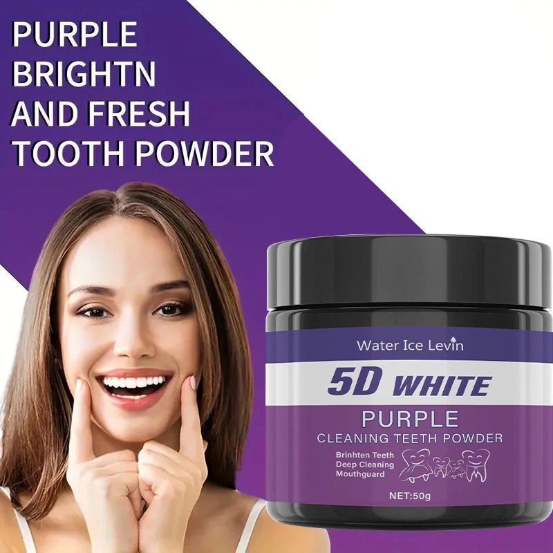 Purple Tooth Cleaning Powder - Sulfate-Free, Deep Cleaning and Polishing, Whitens Teeth in 5 Days, Portable for Daily Use and Travel - Cozy & Co. Market