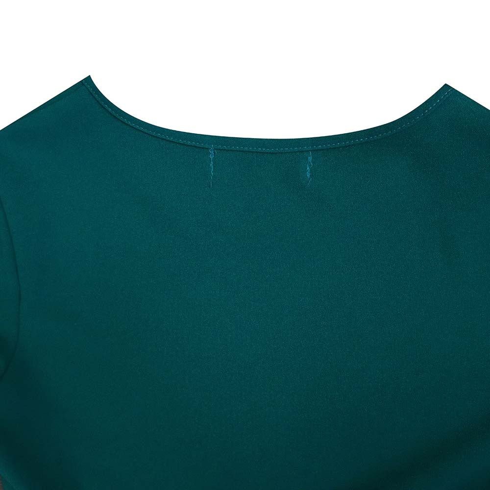 Q114 European and American women's 2025 summer new fashion round neck short sleeve solid color pleated elegant plus size African dress - Cozy & Co. Market