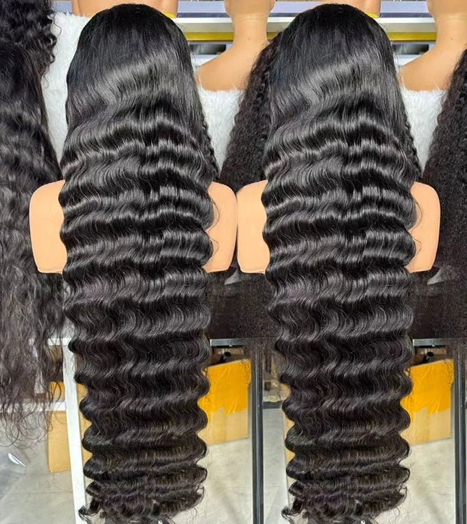Raw Deep Wave Glueless Human Hair Wig Lace Front Wig Cambodian Curly Cuticle Aligned Hair 360 Full HD Frontal Lace Wig - Cozy & Co. Market