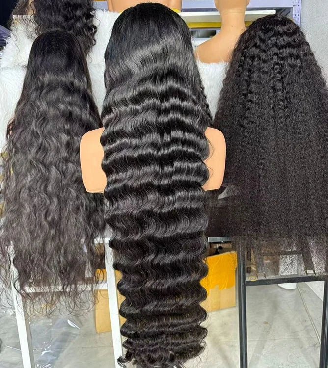 Raw Deep Wave Glueless Human Hair Wig Lace Front Wig Cambodian Curly Cuticle Aligned Hair 360 Full HD Frontal Lace Wig - Cozy & Co. Market