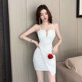 Real shot 8747 in stock foot bath pedicure technician dress sexy strapless low-cut irregular backless hip skirt - Cozy & Co. Market