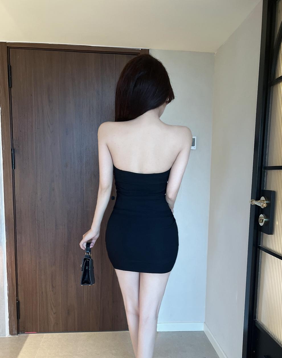 Real shot 8772 in stock new Chinese sexy cheongsam tube top dress women's hot girls sleeveless waist hip skirt - Cozy & Co. Market