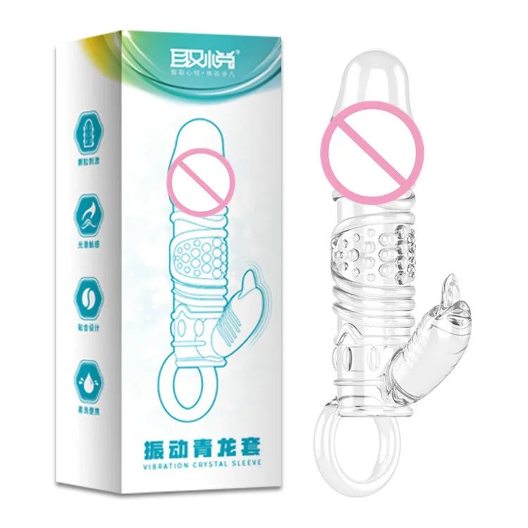Realistic Soft Sleeve Enlarge Penis Lengthen Thicken Penis Soft Enlarger Vibration Penis Extand Sleeve - Cozy & Co. Market