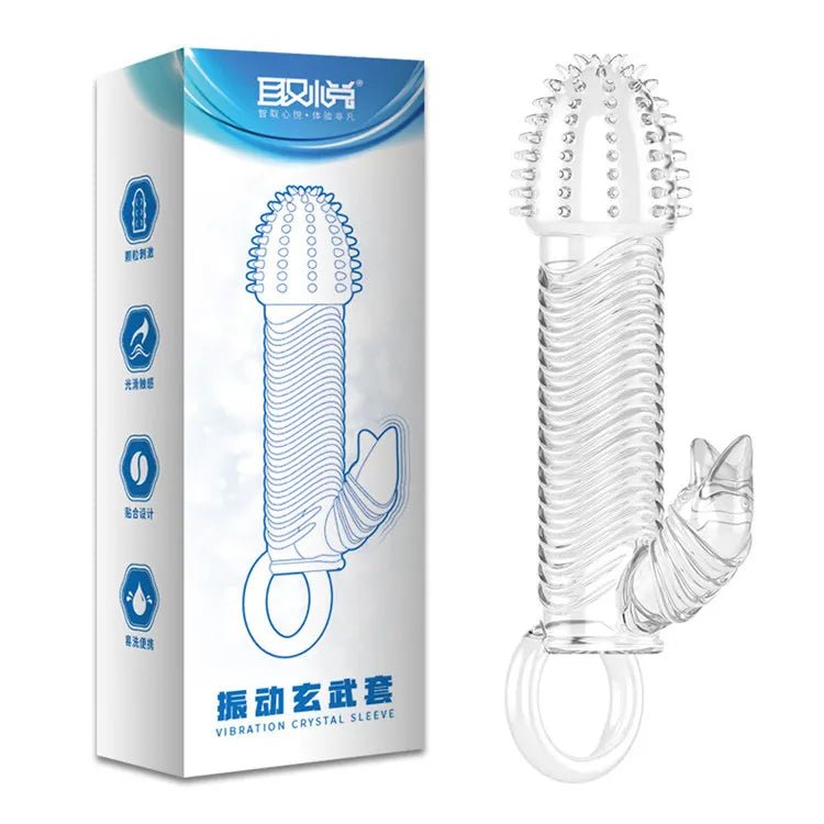 Realistic Soft Sleeve Enlarge Penis Lengthen Thicken Penis Soft Enlarger Vibration Penis Extand Sleeve - Cozy & Co. Market