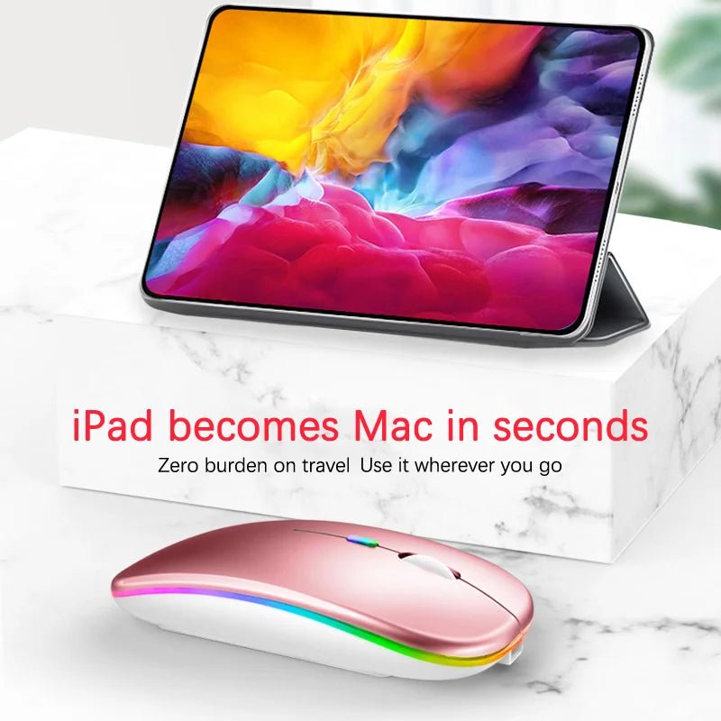 Rechargeable Bluetooth Wireless Mouse with 2.4GHz USB RGB 1600DPI Mouse for Computer Laptop Tablet PC Macbook Gaming Mouse Gamer - Cozy & Co. Market