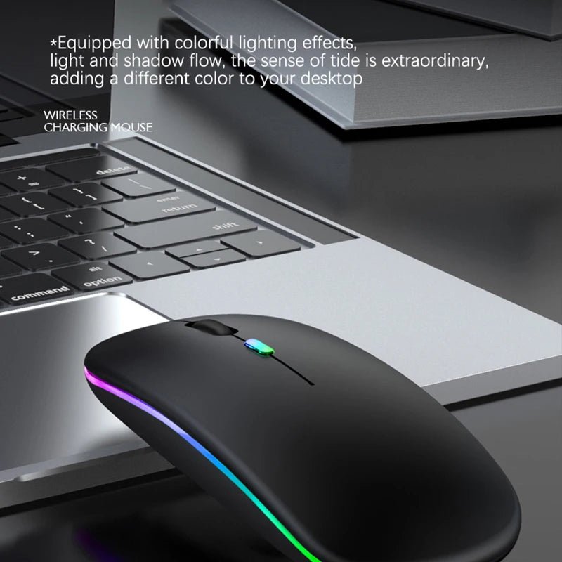 Rechargeable Bluetooth Wireless Mouse with 2.4GHz USB RGB 1600DPI Mouse for Computer Laptop Tablet PC Macbook Gaming Mouse Gamer - Cozy & Co. Market