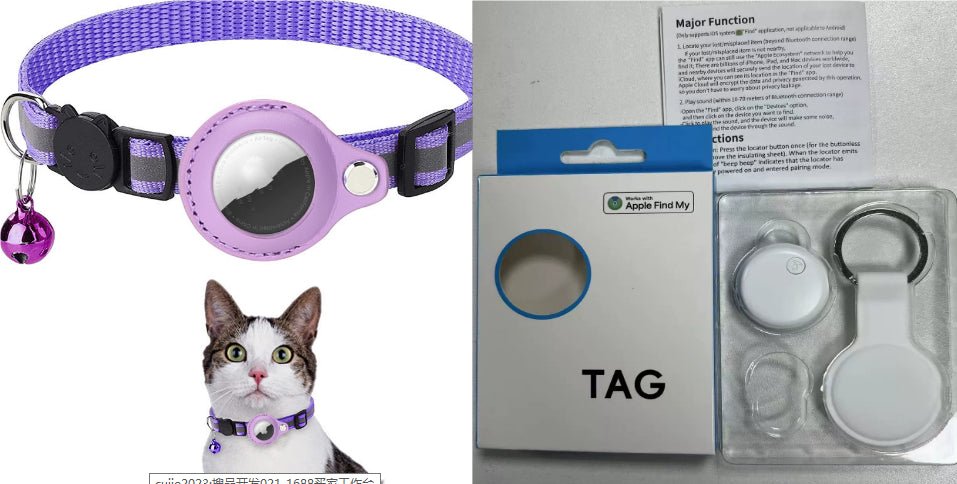 Reflective Collar Waterproof Holder Case For Airtag Air Tag Airtags Protective Cover Cat Dog Kitten Puppy Nylon Collar - Cozy & Co. Market