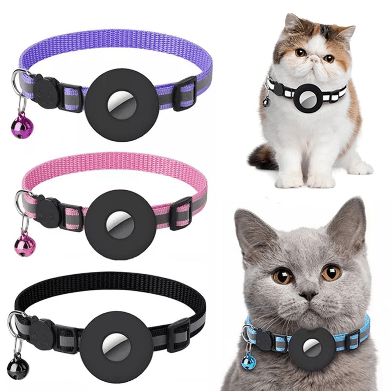 Reflective Collar Waterproof Holder Case For Airtag Air Tag Airtags Protective Cover Cat Dog Kitten Puppy Nylon Collar - Cozy & Co. Market