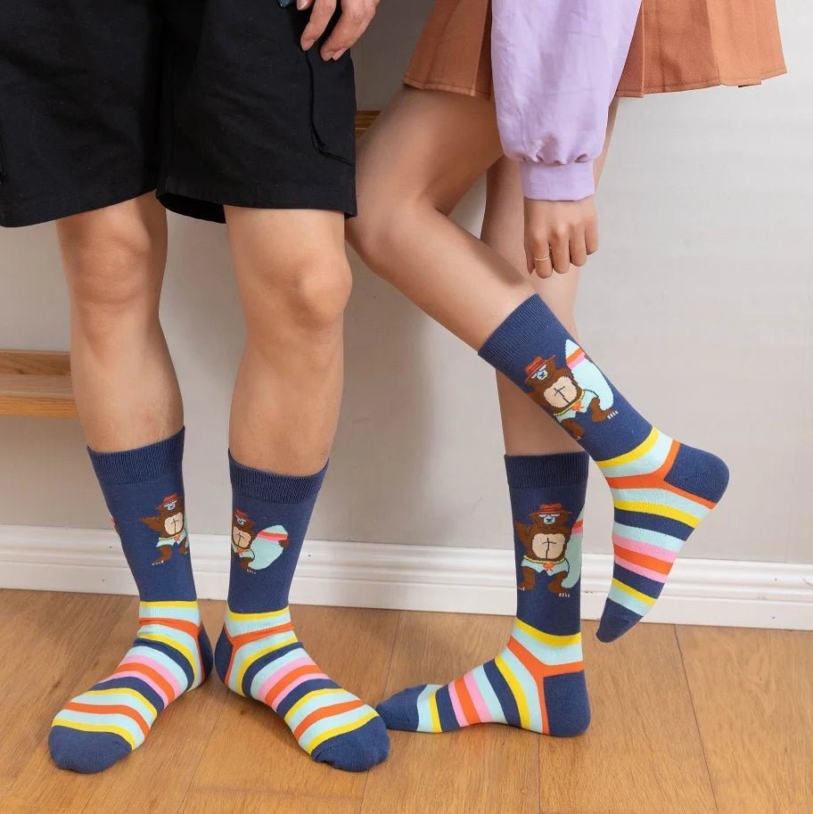 REMOULD Men Cotton Crew Happy Funny Crazied Colorful Dress Socks Wholesale With logo Hot Trendy Fancy Fruit Food Flower Socks - Cozy & Co. Market