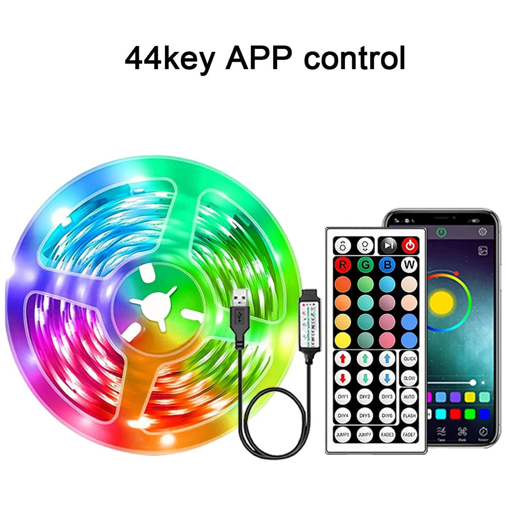RGB Led Strip Lights 5m 10m 20m 30m Led Room Light with APP Control Flexible Ribbon Luces Led Tape for Room Bedroom Decoration - Cozy & Co. Market