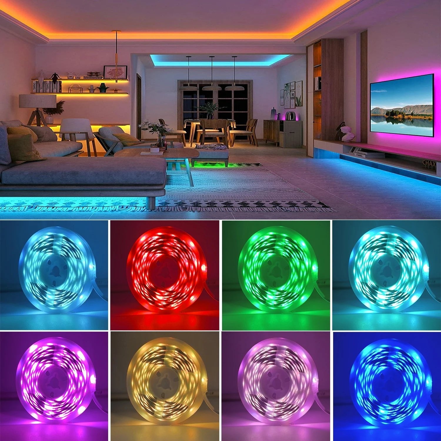RGB Led Strip Lights 5m 10m 20m 30m Led Room Light with APP Control Flexible Ribbon Luces Led Tape for Room Bedroom Decoration - Cozy & Co. Market