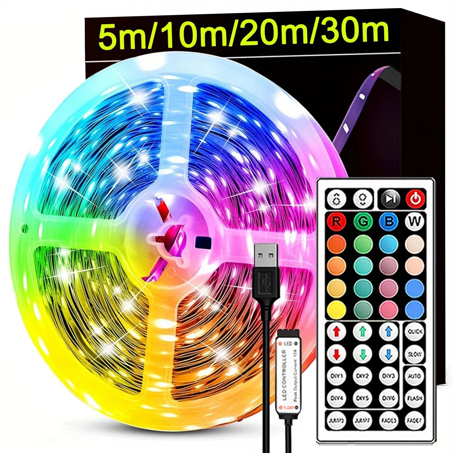 RGB Led Strip Lights with Remote Control Luces Led Room Light USB Flexible Ribbon for Room Decoration TV Backlight Diode Tape - Cozy & Co. Market