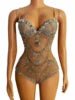 Rhinestone Mesh Bodysuit — Sexy Club & Pole Dance Leotard Jumpsuit - Cozy & Co. Market