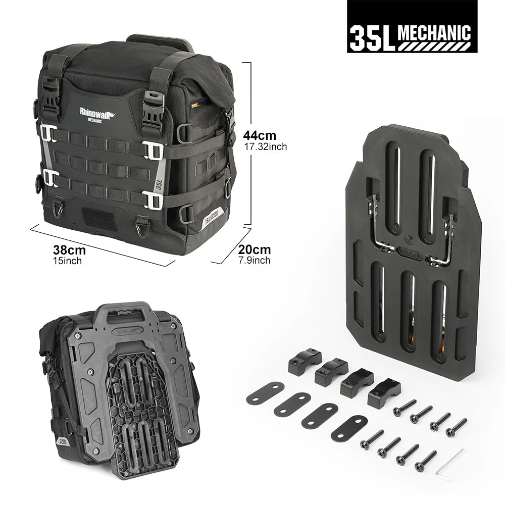 Rhinowalk 35L Motorcycle Quick Release Side Pannier Bag, Motorbike Seat Saddle Tail Bag for ADV Motorcycle Accessories - 1PC - Cozy & Co. Market